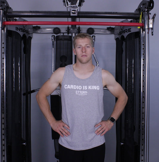 "Cardio Is King" - Graphite Heather Effort Tank Top - EFFORT