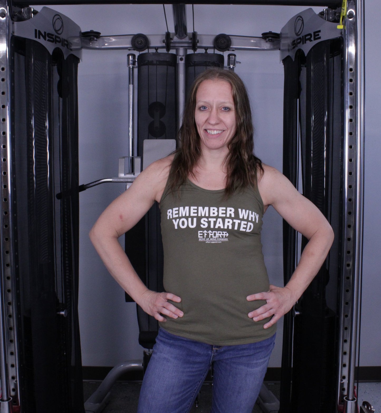 "Remember Why You Started" - Military Green Effort Tank Top - EFFORT