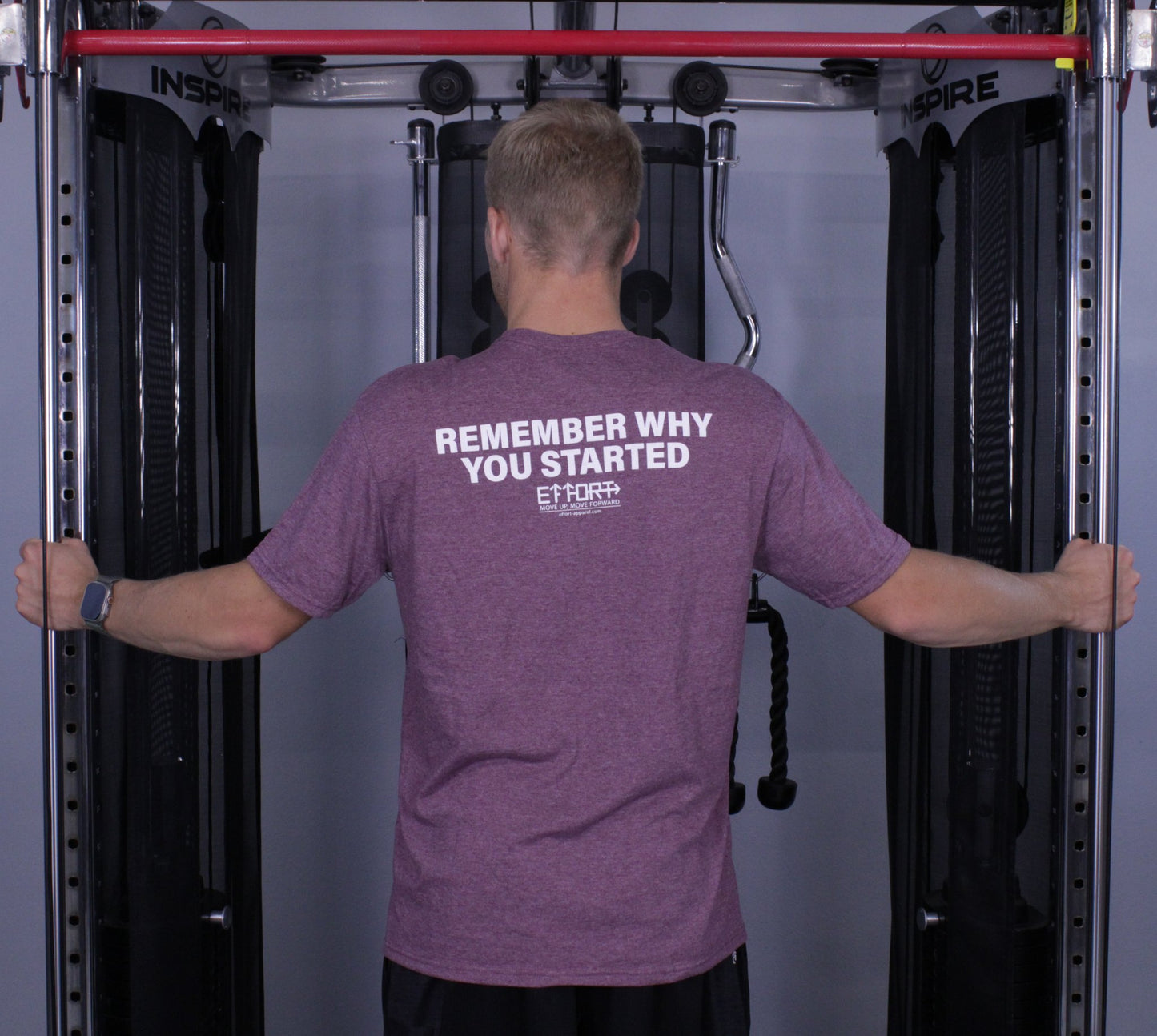 "Remember Why You Started" - Red Heather Short sleeve Tee - EFFORT