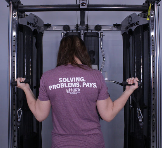 "Solving Problems Pays" - Heather Maroon Effort T-shirt - EFFORT